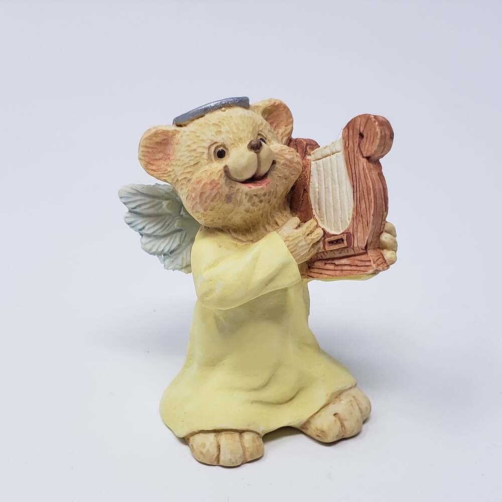 1996 hallmark Teddy Bear Angel Porcelain Handcrafted Keepsake Holiday Ornament